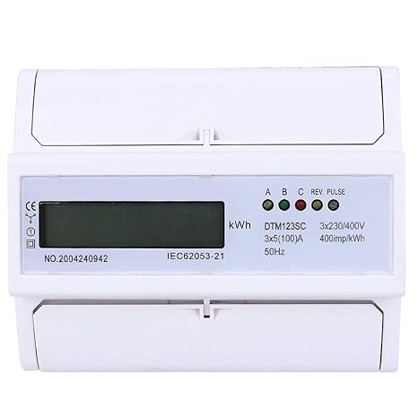 3 Phase Energy Meter DIN Rail LCD Digital Electricity