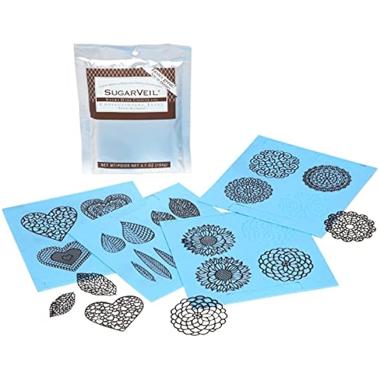 Four SugarVeil Mat Toppers with Chocolate SugarVeil Icing