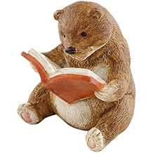 Top Collection Miniature Fairy Garden and Terrarium Baby Bear Reading Statue