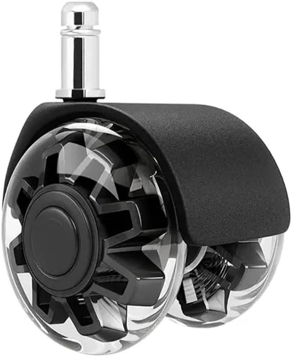 Premium Sessiz Ofis Koltuğu Tekerleği,5 Adet,11mm Standart Ölçü, 50mm Çap,Siyah, Sessiz Hareket