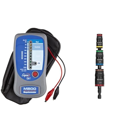 Supco M500 Insulation Tester/Electronic Megohmmeter with Soft Carrying Case & Impact Driver, 7-in-1 Impact Flip Socket Set
