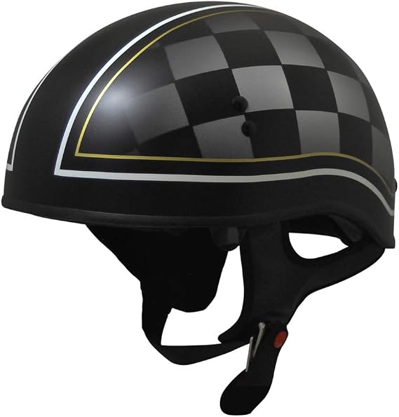 TORC T55 Spec-Op Motorcycle Half Helmet with Graphic and Drop-Down Sun Visor (Checker,XX-Large), Flat Black Checker (T5515CK26)