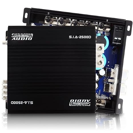 Sundown Audio SIA-2500D Full-Range Mono Amplifier - 2500W RMS @ 1?/2? Smart Full Bridge Car Amp with Subsonic Filter, Variable HPF/LPF, Bass Boost, 3-Speed Fan for Subwoofers & Speakers