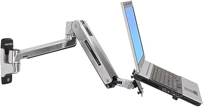Sit Stand Laptop Wall Mount for laptops up to 12 lbs