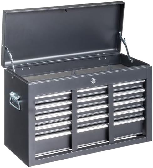Tool Chest Cabinet, Steel Organization Tool Chest for Household,Steel Utility Truck Toolbox Heavy Duty Steel Box, Truck Bed Toolboxes,Storage Cabinet for Garage and Workshop 23.8"L x 10.3"W x 15.2"H