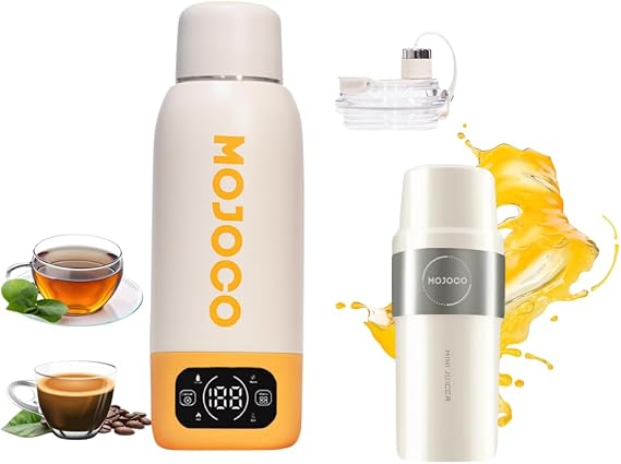 Portable Electric Kettle & White Vacuum Blender For Smoothies