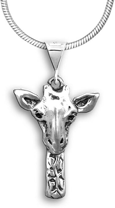 Sterling Silver Giraffe Pendant - Handcrafted Zoo Animal Gifts for Women - Designed and Cast in the USA