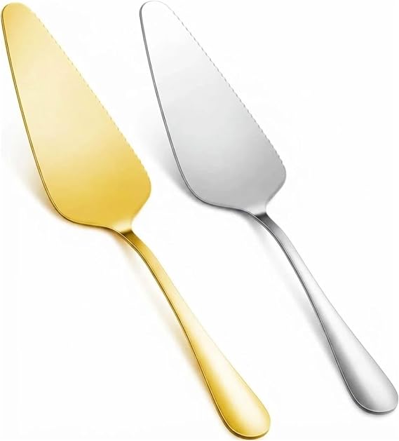Cake Pie Server Spatula with Serrated Edge, 2PC Metal Cake Servers