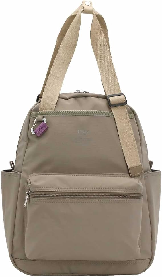 Anello BASE ATM0521 2-Way Backpack, A4 Water Repellent, Multiple Storage, beige, One Size