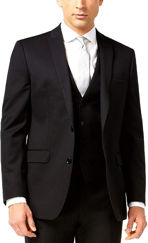 Bar III Wool Notch Collar Two-Button Suit Jacket Blazer