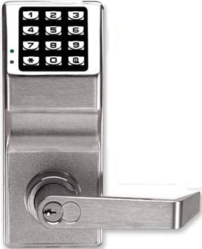 Alarm Lock DL2700IC/26D Trilogy T2 Durable Electronic Digital Lock, Satin Chrome Finish, Standard Interchangeable Core, 6/7-Pin Tumbler Cylinder, Lever Trim, Metal Keypad, Solid Brass Cylinder