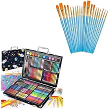 Soucolor 20 PCS Acrylic Paint Brushes Set & 183 Art Set for Easter Gifts, Birthday, Children's Day, and Party Favors