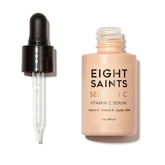 Eight Saints Vitamin C Serum for Face Brightening & Hydrating Facial Serum for Dark Spots, Fine Lines & Wrinkles, With Hyaluronic Acid, Vitamin E, Jojoba Oil & Aloe, For Women, 1 oz