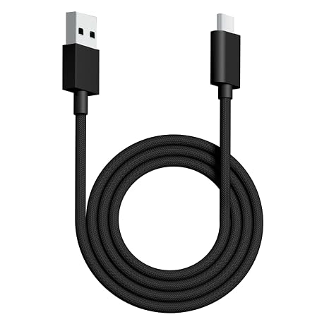 PWNAGE Ultra Custom Paracord Ultra Flexible USB C Cable for Gaming Keyboard, Mouse, Charging, Double-Sleeved Mechanical Keyboard Cable, 1.8M USB-A to USB-C, Black Color