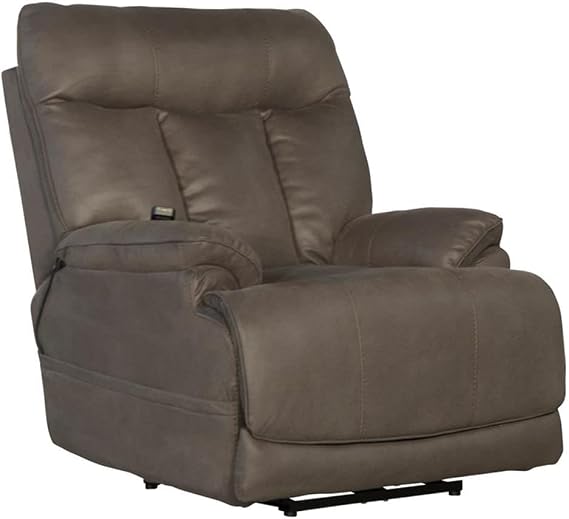 Osborne Power Lay Flat Rec with Heat & Massage in Gray Polyester Fabric