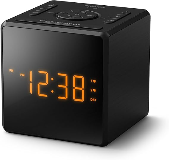 PHILIPS TAR4500 Dual Alarm FM Clock Radio with USB-C Charging Port