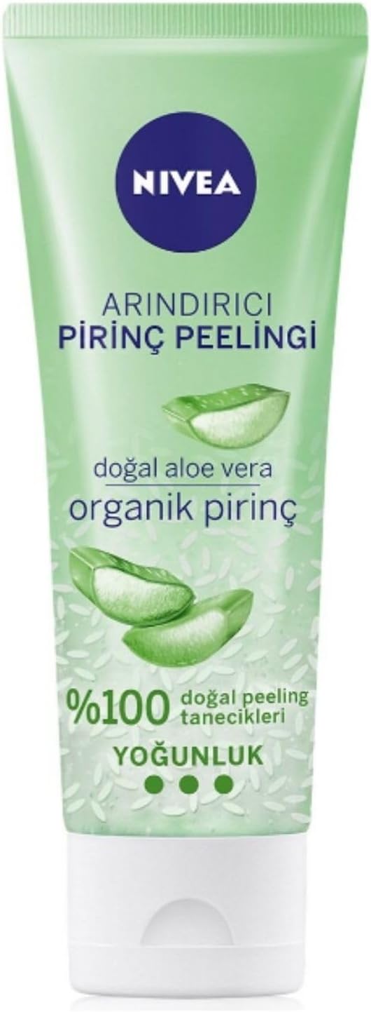 NIVEA Purifying Organic Rice Peeling 75ml, Combination Skin, Facial Care with Aloe Vera, Purifies Skin, Effective Facial Cleansing