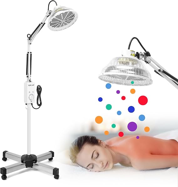 TDP Far Infrared Mineral Heat Lamp, 250W Far Infrared Light, 5-Stage Timer Control, Anti-Burn, Relieves Body and Facial Pain