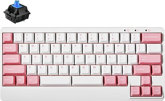 Leopold FC650MDS White/Pink PD 65% Double Shot PBT Mechanical Keyboard (Cherry MX Blue)