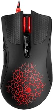 Bloody AL90 Optical Gaming Mouse with Light Strike LK Optical Switch & Scroll - 8 Programmable Buttons and Advanced Macros - Ergonomic Right Hand Grip - Button Grips - Colored Profile Selection