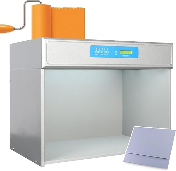 Professional LED Light Box Color Matching Cabinet for Textile Printing & Dyeing, Leather/Fabric Color Assessment,Color Assessment Box with 7 Light Sources&45 Viewing Table