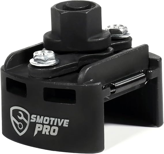 SMOTIVEPRO Adjustable Oil Filter Wrench for 60mm-80mm Filters, 1/2" Drive | Universal Oil Filter Removal Tool, with Non-Slip Serrated Jaws, Supports up to 120Nm Torque for Damage-Free Removal