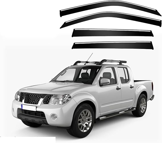 4pcs Car Wind Deflectors for Nissan NAVARA D40 MK2-D40 2005-2011 2012 2013, Shields Visors Wind Rain Deflectors Side Window Deflectors, Car Accessories