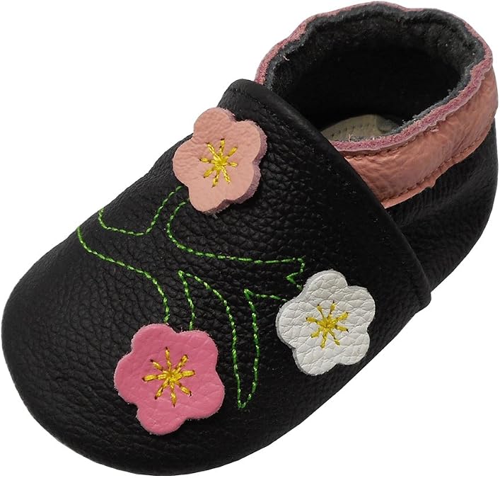 YALION Soft Sole Baby Leather Shoes Moccasins Anti-Slip First Walker Crib Shoes for Toddler Infant Boys Girls