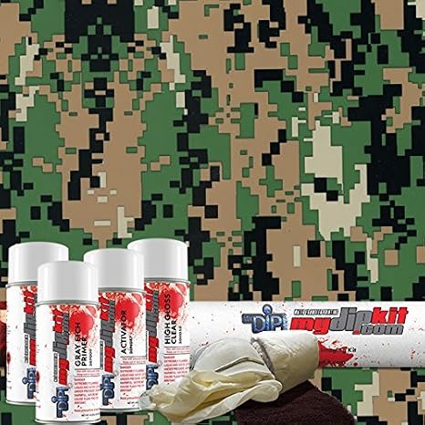 Tan Green Black Digital Camo Hydrographics Kit MyDipKit - MC-811 - My Dip Kit