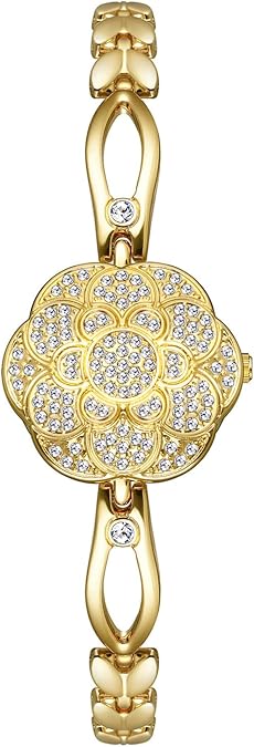 ADSBIAOYE Elegant Women's Watch Flower-Shaped Diamond flip Fashion Luxury Bracelet Dress Women Watch 30 M Waterproof Quartz Female Wristwatc