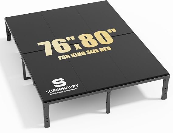 Bunkie Board King Size (76x80") - Heavy Duty Low Profile Bed Board for Mattress Support, Stops Sagging on Platform Beds & Sleeper Sofas - Breathable, Noise Minimizing & Moisture Resistant Foundation