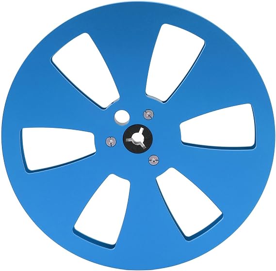 1/4 7 Inch Aluminum Metal Reel, Universal Empty Take Up Reel to Reel Small Hub, Aluminum Alloy Open Reel Sound Tape Empty Reel for Reel to Reel for Studer (Blue Black)