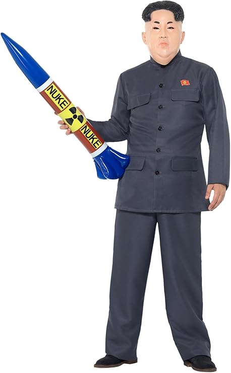 Smiffys Dictator Costume for Adults, Grey Military-Style Outfit with Matching Jacket & Trousers, Historical or Political Fancy Dress Uniform, Themed Parties, Parades & Stage Events, Small