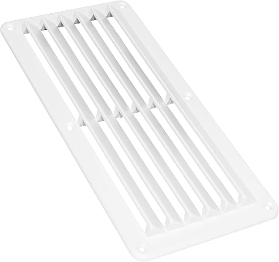 Five Oceans 6-Slotted Louvered Ventilators, 4-7/8-Inch x 10-1/4-Inch, White ABS Plastic - FO590