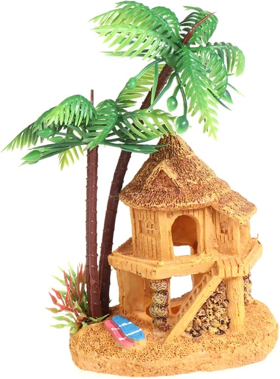 Sosoport Aquarium Decor Yardrophy House Aquarium Led Light Aquarium Ornaments Toys Aquarium House Aquarium Stand Fish Home Aquarium Decor Aquarium House Aquarium Coconut Tree