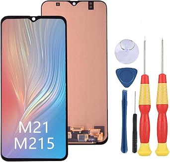 LCD Display Compatible with Samsung Galaxy M21 M215 LCD Display Touch Screen Assembly Repair Replacement Parts with Tools.