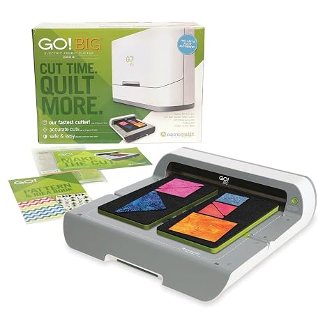 AccuQuilt GO! Big 55500 Electric Fabric Cutting System | Effortless One-Button Operation, Cuts Up to 6 Layers of 100% Cotton, Includes Flying Geese Die, Cutting Mat, and Pattern Book