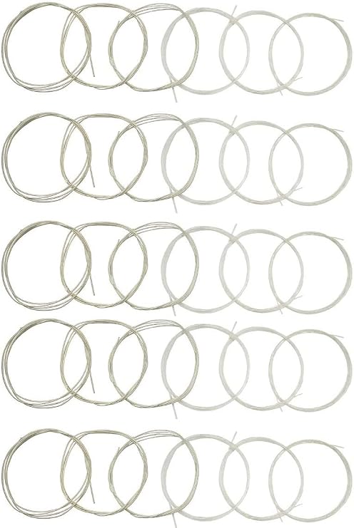 5 Sets of 6 String Guitar Strings Replacement Nylon String for Classical Guitar (3 Clear Nylon and 3 Core Alloy Winding)