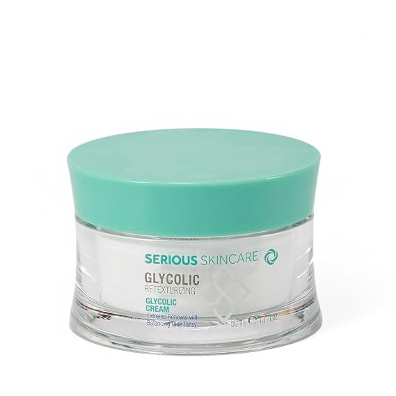 Serious Skincare For All Skin Types & Sensitive, Glycolic Acid Hydrating Face Cream with Skin Balancing Blue Tansy, Anti-Aging Moisturizer for Lines, Pores, Uneven Skin Tone & Texture, 1.7 Fl Oz