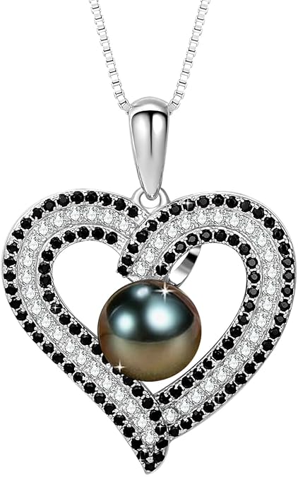 NONNYL Gifts for Women Wife-Pearl Heart Pendant Necklace- Birthday for Girlfriend, Valentine's Day for Wives, Mother's Day for Mom Grandma, Gifts for Her on Wedding Anniversary Christmas Fine Jewelry