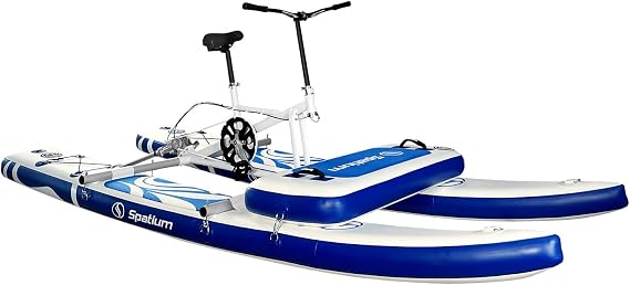 Spatium SUP Water Bike for Lake Inflatable Pedal Boat for Single Inflatable Water Bike Paddle Board Inflatable Fishing Kayak Water Floating Water Bicycle The Fun of Water and Fishing+Mat