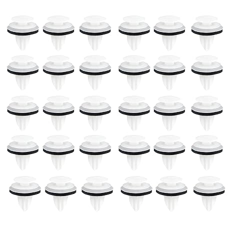 100 Pcs Car Trim Clips Plastic Fasteners and Car Panel Clips, Universal Auto Body Push Retainers for Door, Bumper, Fender and Interior DIY Repair, White