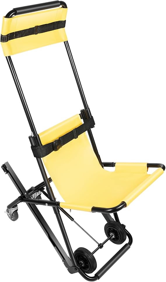 Foldable Stair Chair Emergency Transfer Lifting Climbing Wheelchair 4 Wheels, Withstands 350.53 lbs, Portable Folding Stair Chair for Daily Transfer, Folding Evacuation Chair to Assist Moving Elderly