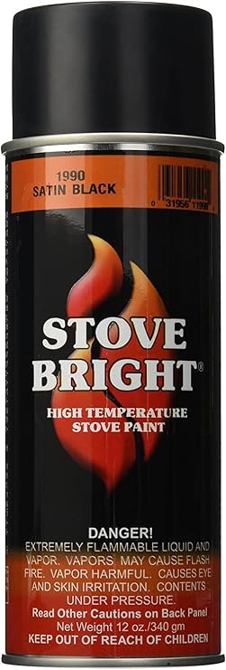 FORREST Hi-Temperature 1200 deg. Stove Bright Stove and Fireplace Paint (Satin Black)