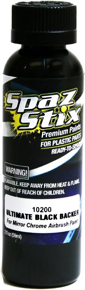 Spaz Stix Ultimate Backer for Mirror Chrome Airbrush Paint, Black, 2-Ounce