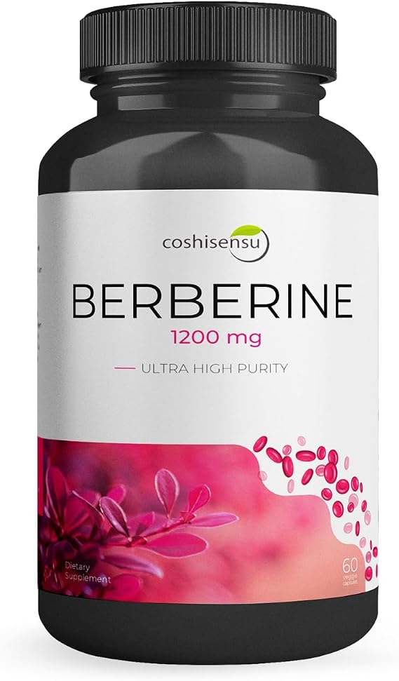 Berberine HCl 1200mg High Potency Supplement for Blood Sugar, Insulin & Weight Management Non-GMO, Gluten-Free, Vegan Capsules Heart & Metabolism Support, Made in USA 60 Count