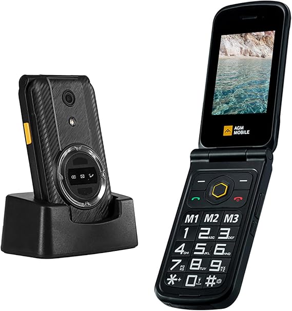 AGM M8 Rugged Basic Flip Phone, 4G Feature Cell Phone, Simple Mobile Phones, Waterproof | Drop-Proof, SOS Side Key, Speed Dial, 104dB Powerful Speaker, Large Keypad&Fonts, Dual SIM, for T-Mobile ONLY