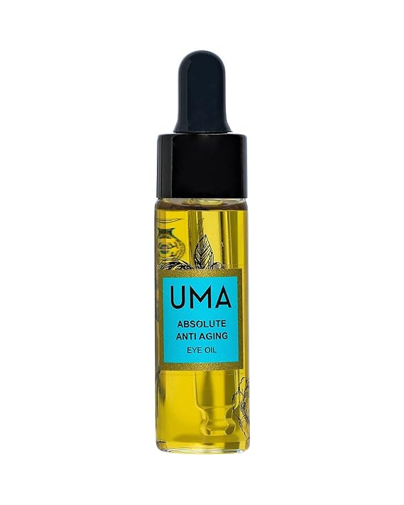 UMA Absolute Anti Aging Eye Oil | Ayurvedic oil for Dark circles, Eye bags, Wrinkles, Fine Lines and Crows Feet | Clean & Cruelty free | Fast absorbing, and restorative (0.5 fl oz | 15 ml)