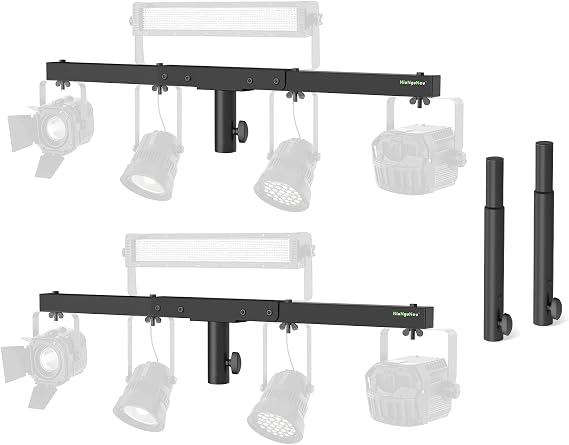 DJ Light Stand T-Bar Cross Bar with Extended Pole Mount, Set of 2