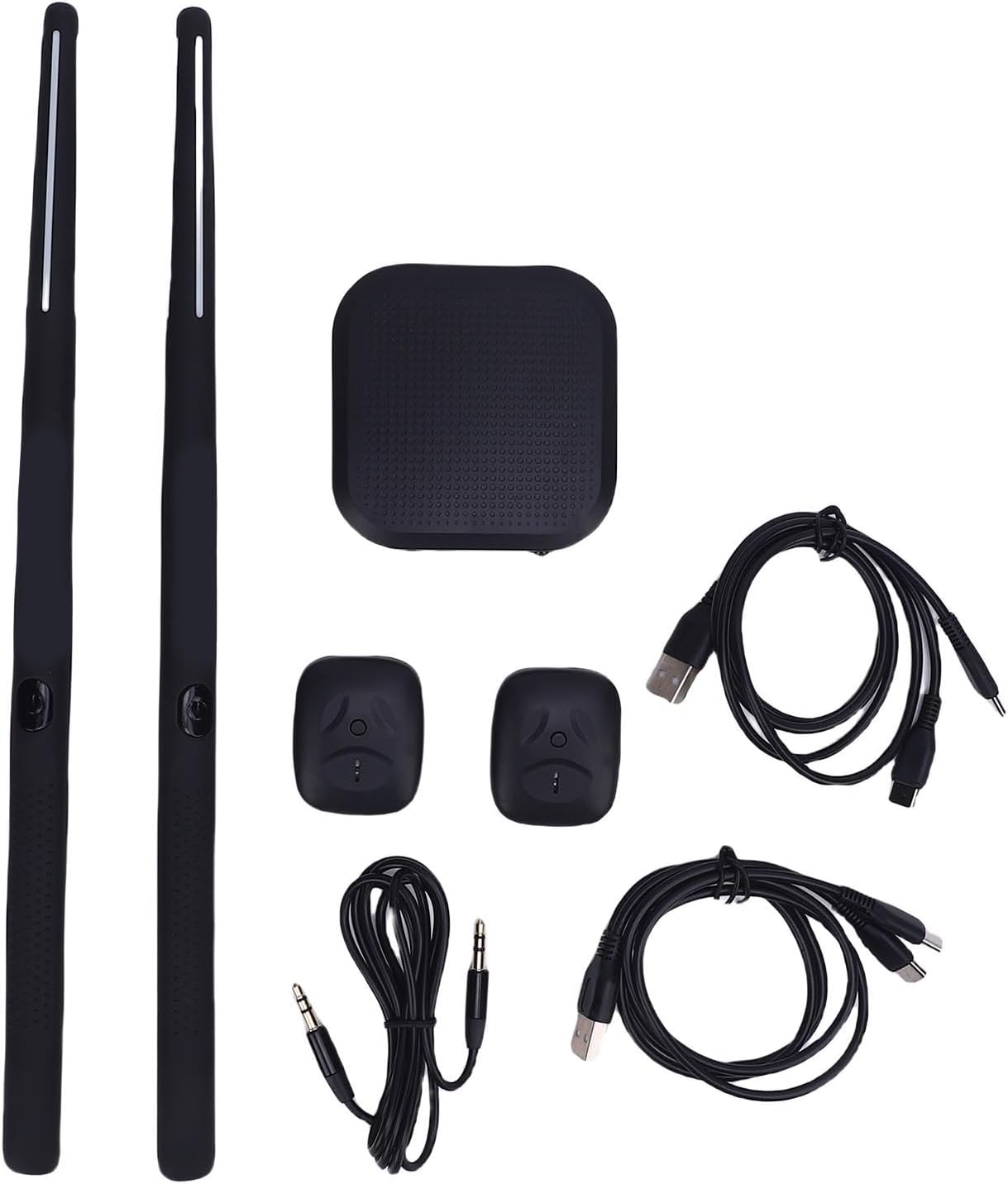 Air Drumsticks Portable Electronic Drum Kit with 8 Voices Pedal 3D Motion Sensor RGB Virtual Electronic Drumstick Kit with Foot Pedal
